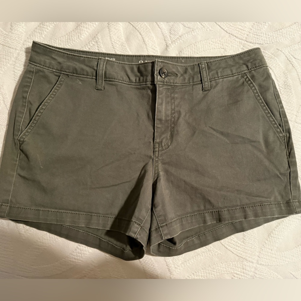 a.n.a Dark Olive Mid-Rise Shorts and a pair of cute Tan St.John’s bay shorts
